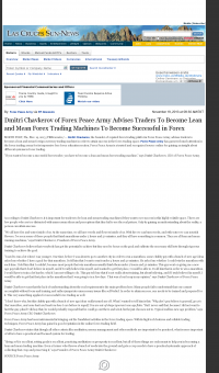 Dmitri Chavkerov -  Las Cruces Sun-News  - Lean Forex Trading